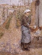 Camille Pissarro woman washing dishes oil painting artist
